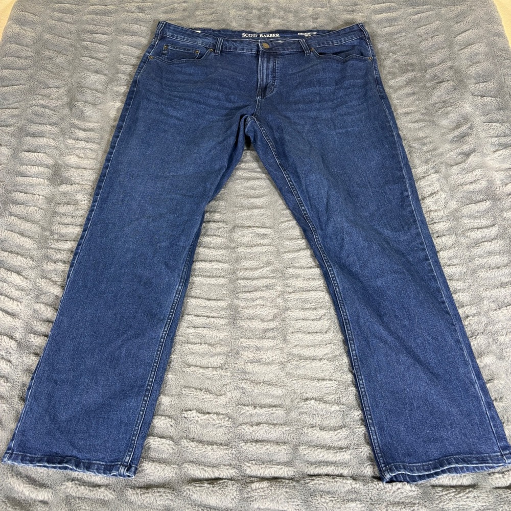 Scott Barber Mens Straight Fit Jeans 40x30 Dark Wash Blue Stretch Denim AQ443